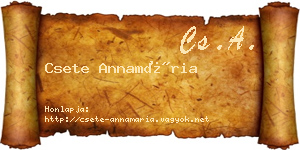 Csete Annamária névjegykártya